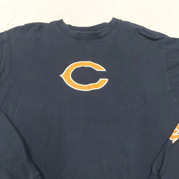 Reebok Men's Size Medium NFL Team Apparel Chicago Bears Navy Blue Long Sleeve - Picture 2 of 8